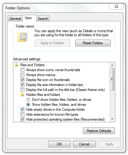 file explorer with folder size